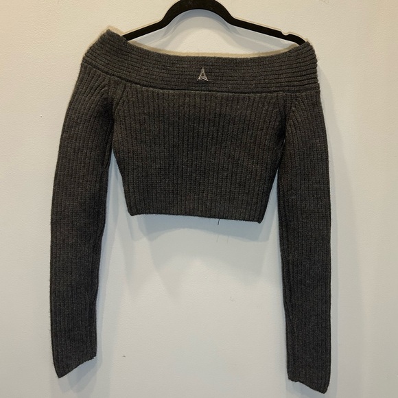 Maniere De Voir Off Shoulder Knit Crop Top and Pencil Skirt Set - Picture 7 of 10